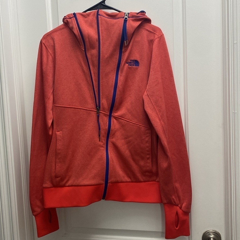 The North Face Women’s Orange Full Zip Hoodie Jacket Size Medium - Picture 5 of 14